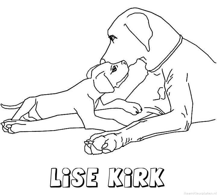 Lise kirk hond puppy kleurplaat